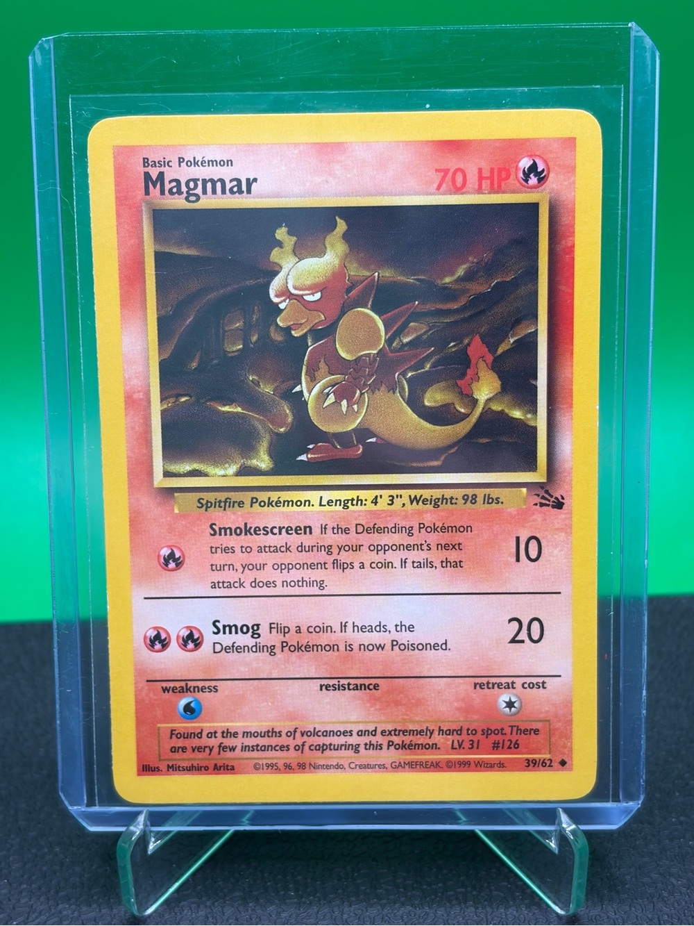 Pokemon Magmar Trading Card - Red, Yellow, Black